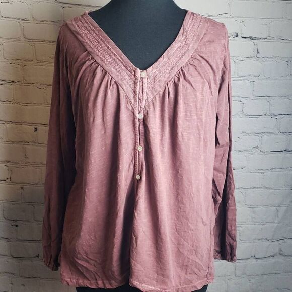 Lucky Brand Smoked Maroon Blouse - Picture 4 of 9